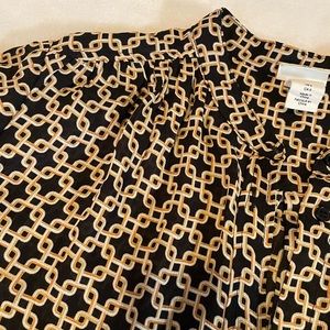 Long button loose print top